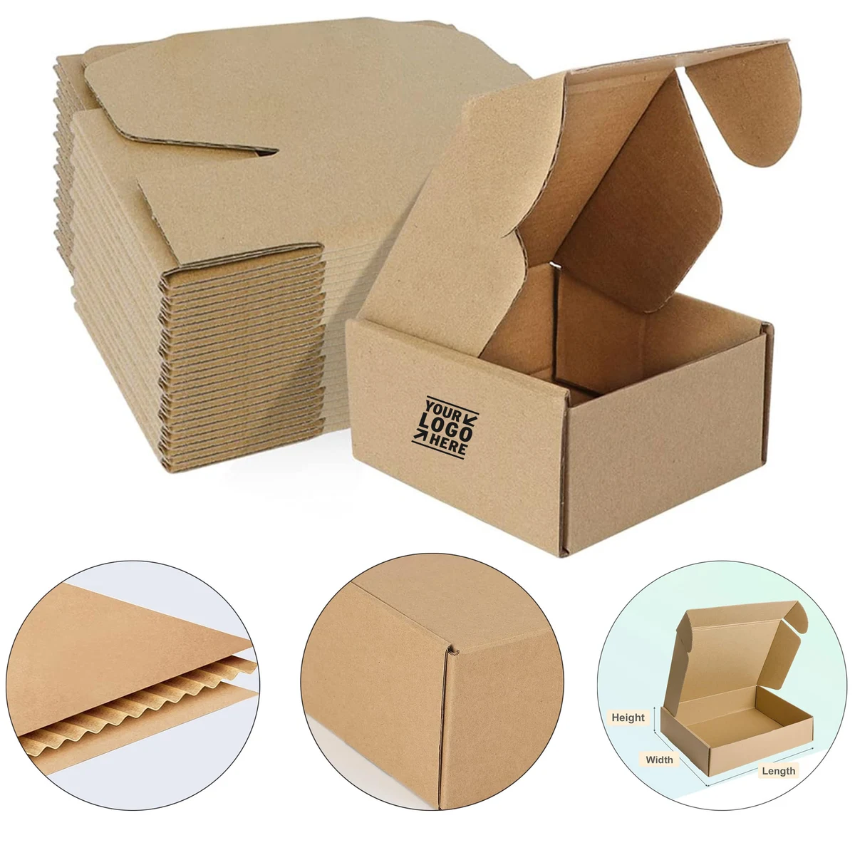 4x4x2 Inches Mailing Packing Literature Small Corrugated Cardboard Shipping Box 1
