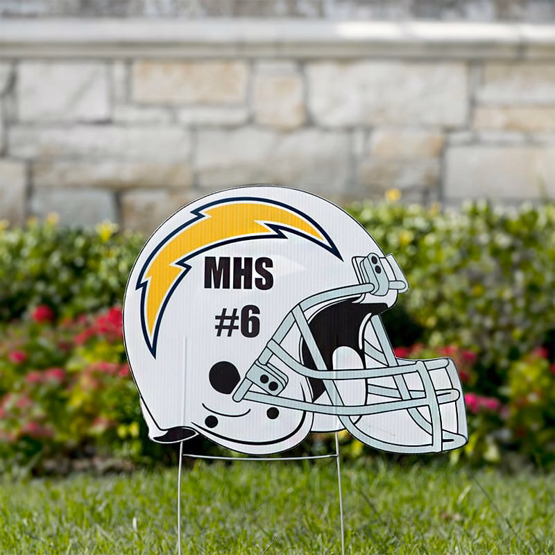 Football Helmet Yard Signs