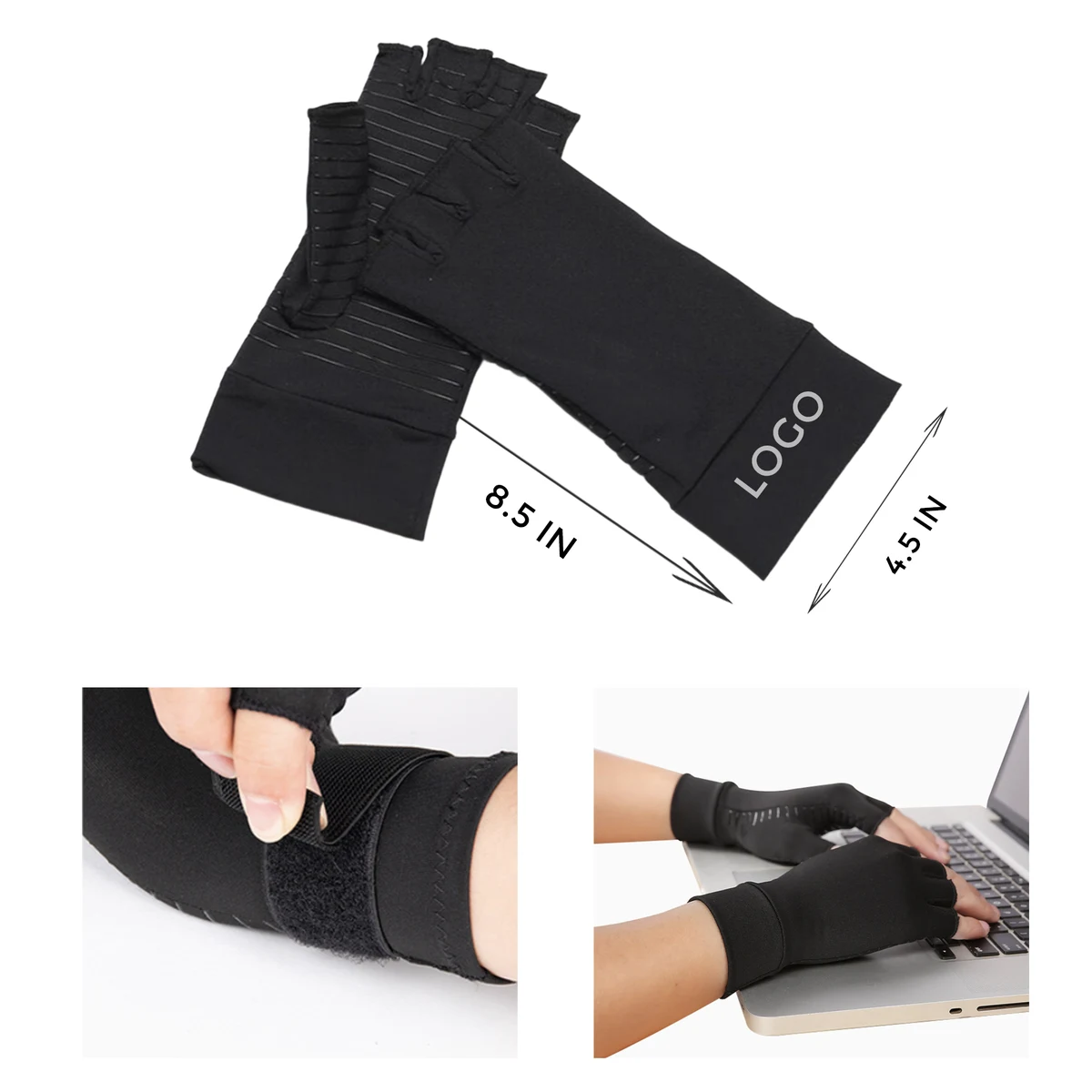 Stylish Copper Fiber Fingerless Gloves 1