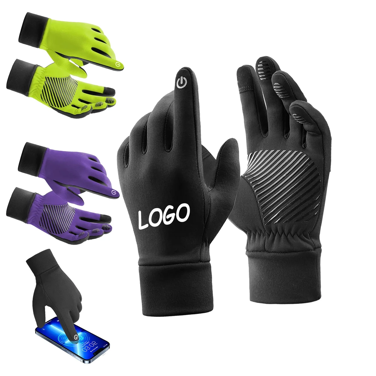 MOQ 10 Winter Padded Touch Screen Cycling Gloves Outdoor 1