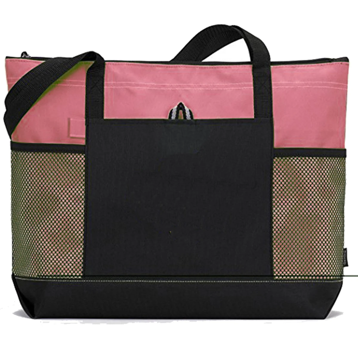 Embroidered Tote Bag with Mesh Pockets, custom tote bag with logo imprint 1