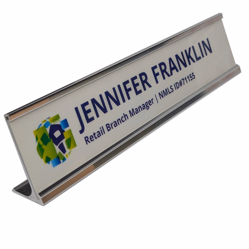 Name Plate Set w/ Desk Holder 2 x 10"