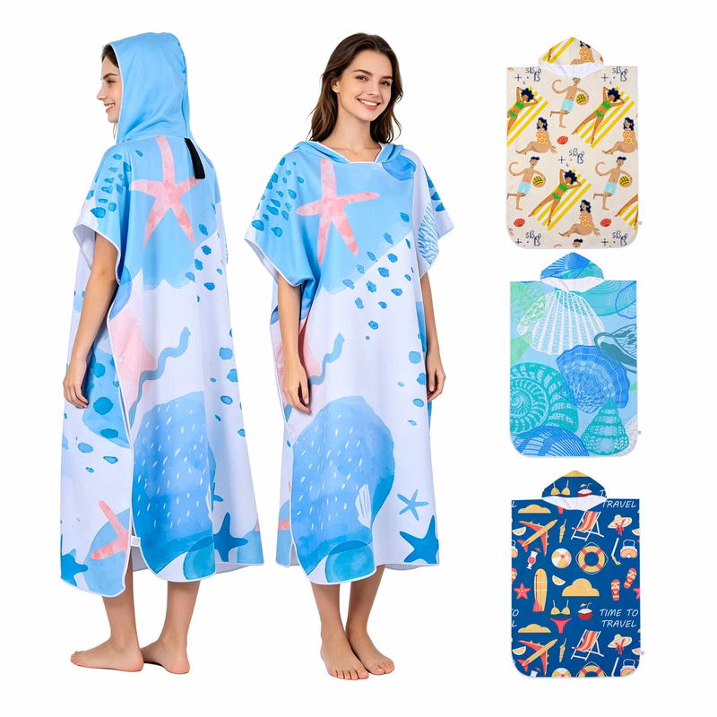 Adult Hooded Beach Towel Poncho