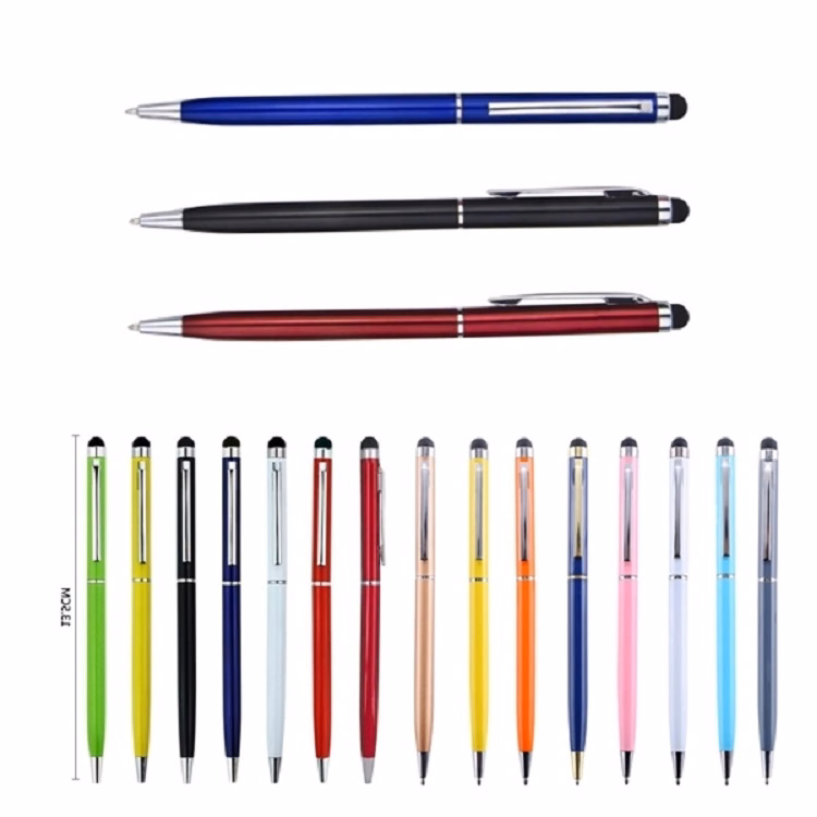 Twist Action Metal Ballpoint Pen W/ Stylus