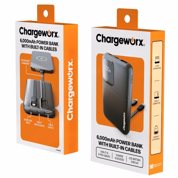 6000mAh Power Bank - Black