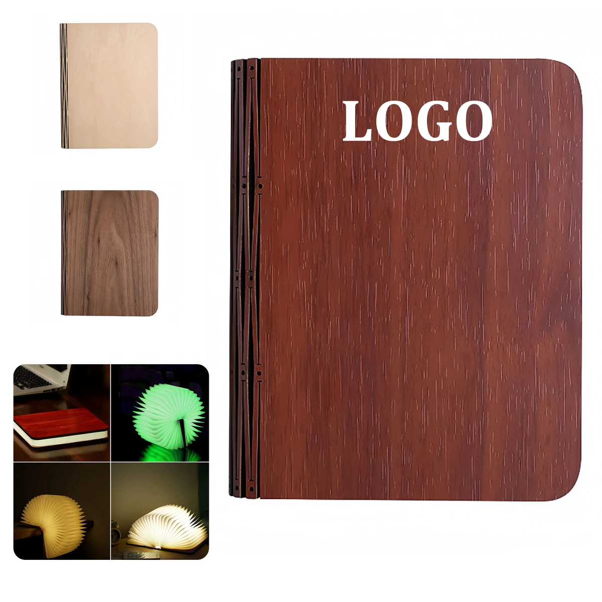 Wooden Folding Book Lamp 1