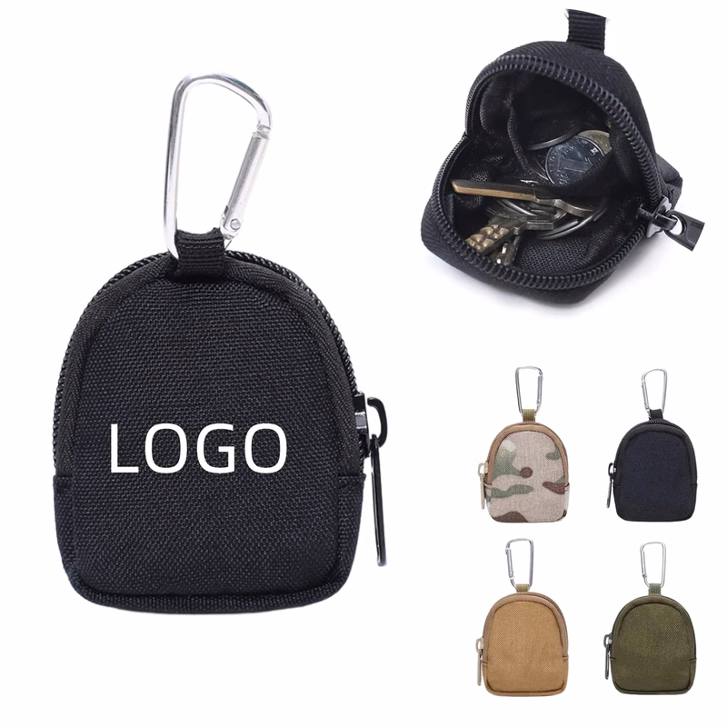 Outdoor Tactical Coin Purse Zipper Pouches With Keychain