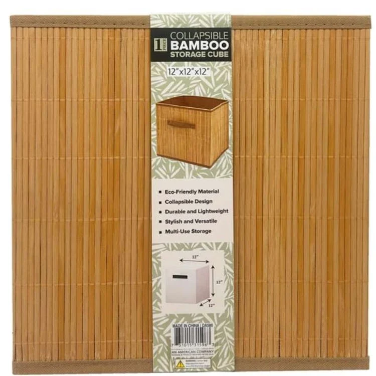 Collapsible Plain Bamboo Storage Baskets 1