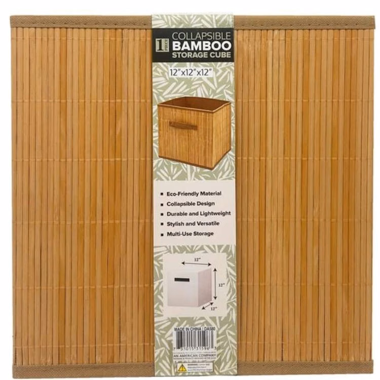 Collapsible Plain Bamboo Storage Baskets