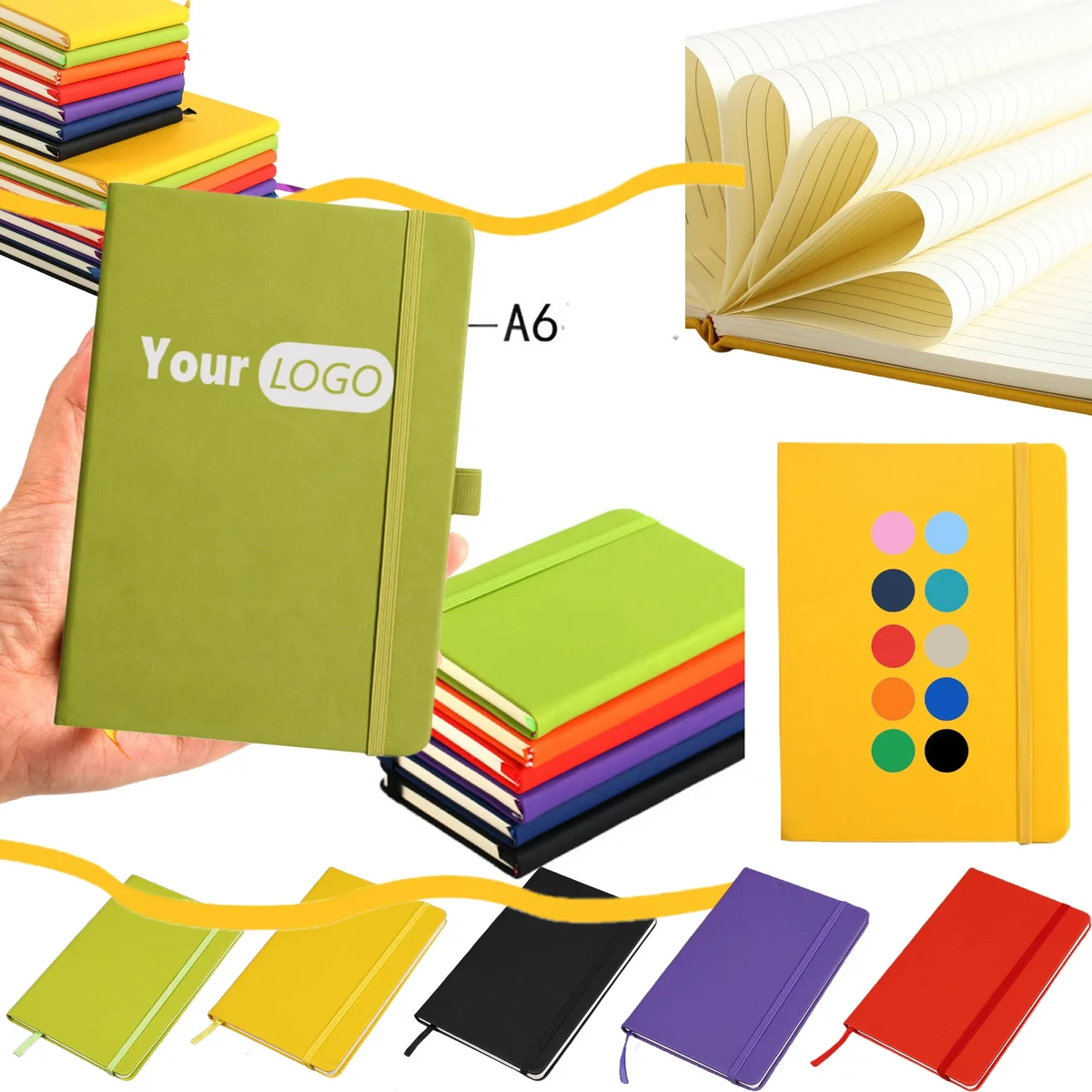 Custom Logo A6 Notebook Wide Ruled Paper Writing Workbook 1