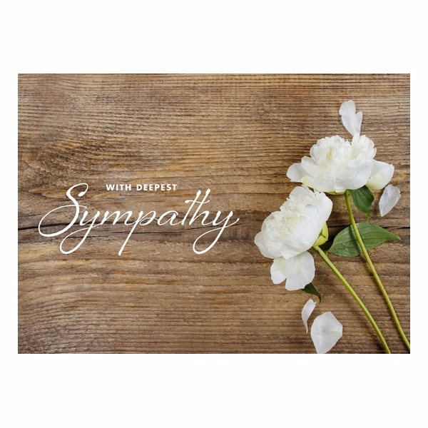 White Peonies Sympathy Cards
