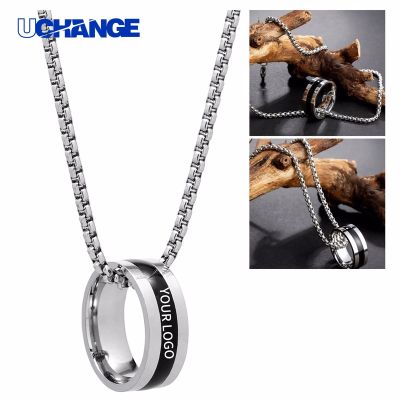 Custom Engraved Ring Pendant Necklace