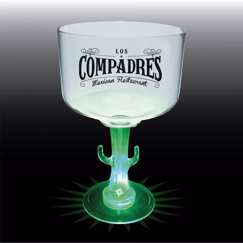 18oz Light Up Novelty Stem Plastic Margarita Glass