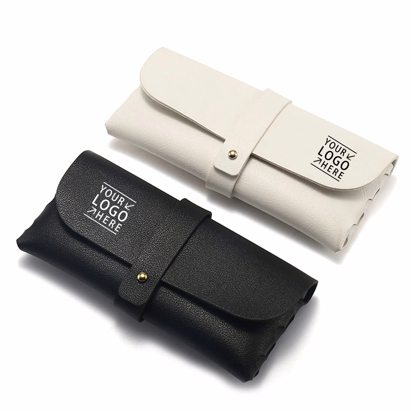 Snap-on leather glasses case