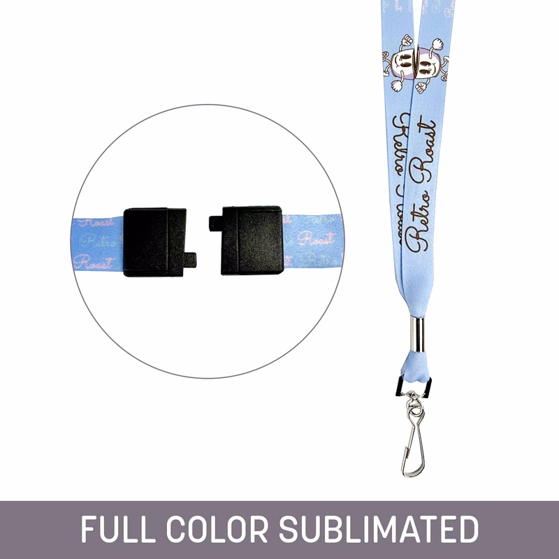 3/4" Full Color Sublimated Lanyard w/ Swivel Snap & Back Breakaway
