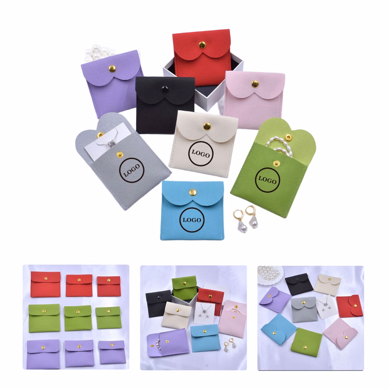 MOQ50 Heart Shape Jewelry Pouch With Custom Logo