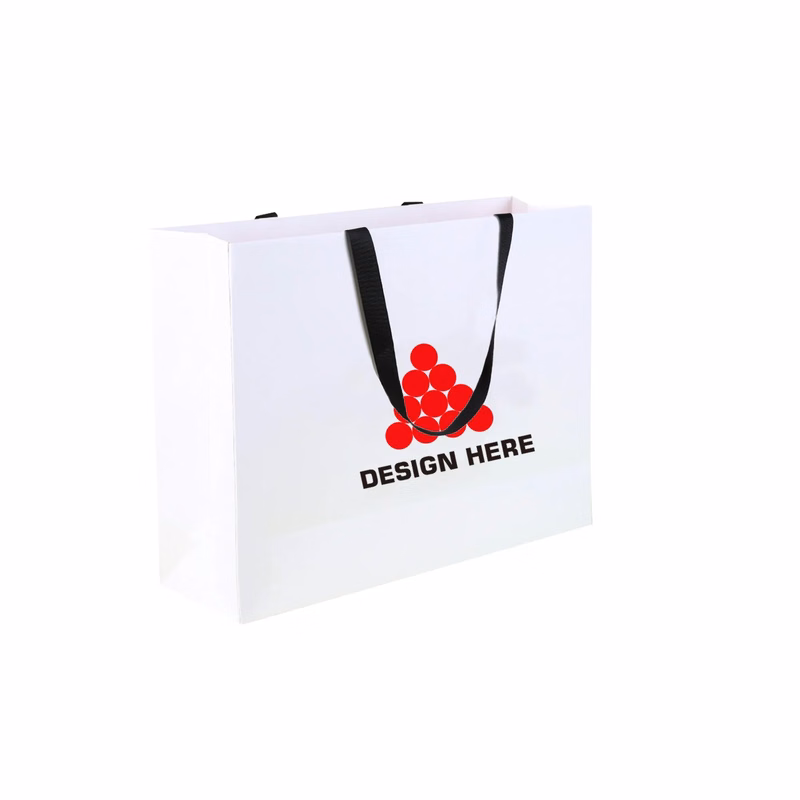 White Cardboard Tote Bag with Handle