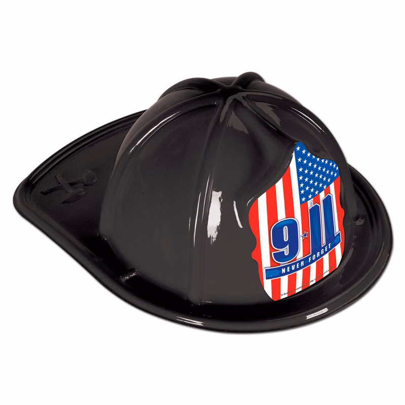 Black Plastic 9*11 Never Forget Fire Hats (CLEARANCE)