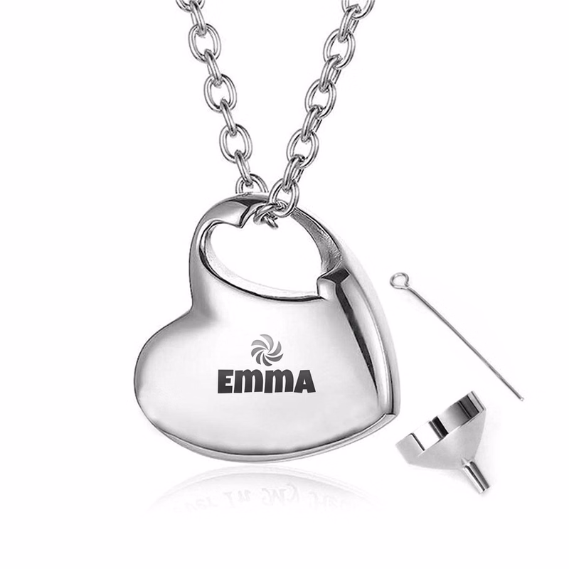 Captive heart -shaped ashes rippling necklace