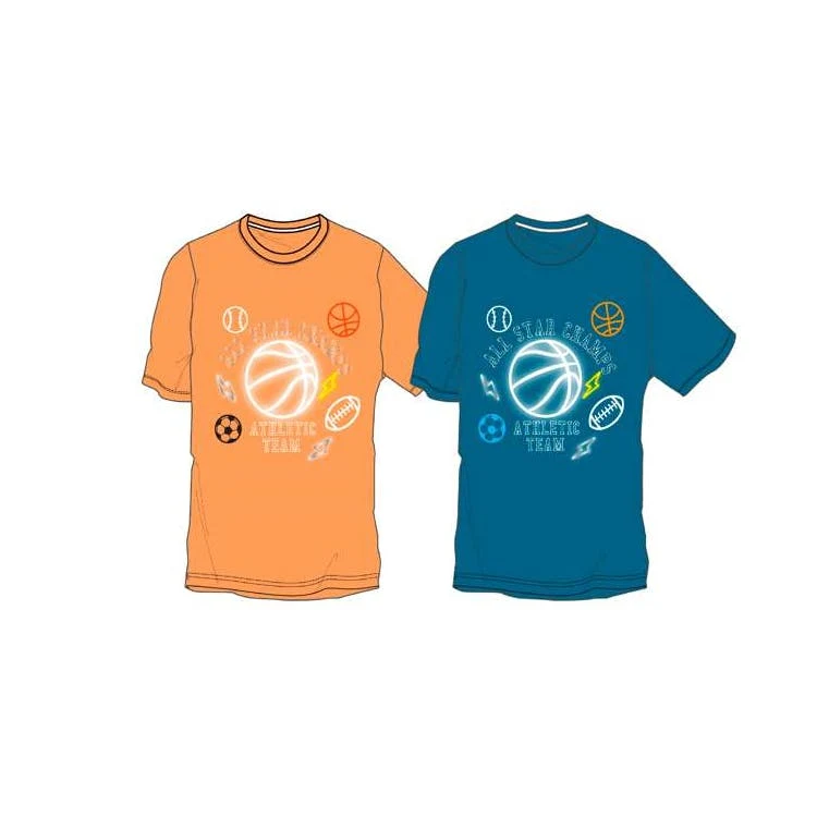 Boys' Short Sleeve Graphic T-Shirt Orange/Blue 4-7 1