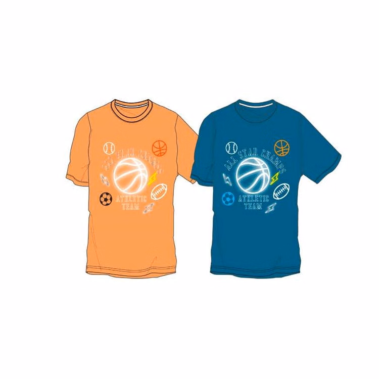 Boys' Short Sleeve Graphic T-Shirt Orange/Blue 4-7