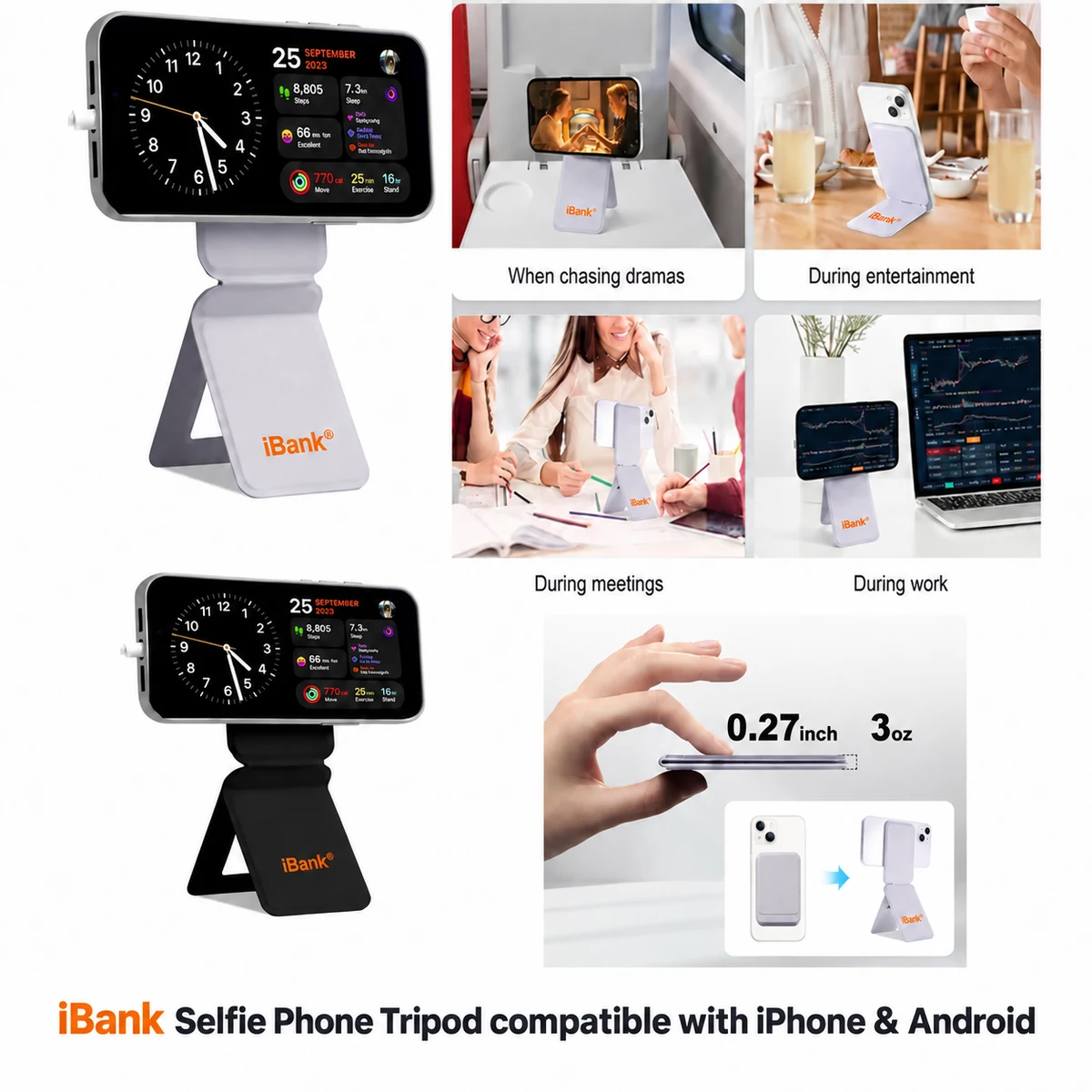 iBank ® Tripod Stand compatible with iPhone and Android phones 1