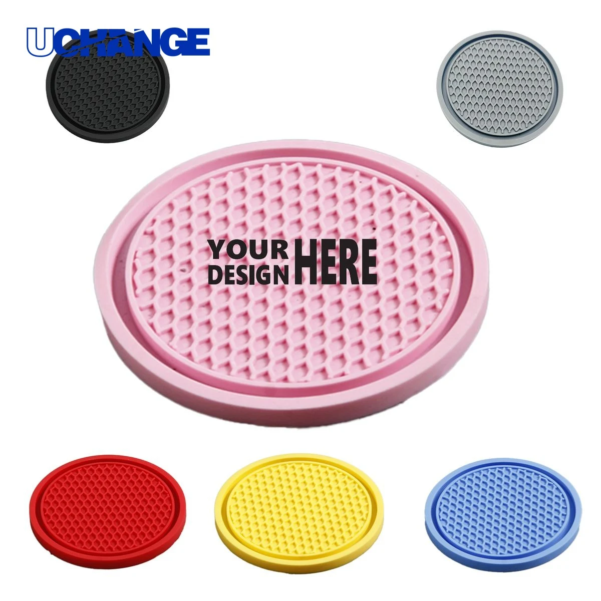 Round PVC Heat Insulation Anti-Slip Car Coaster Mat 1
