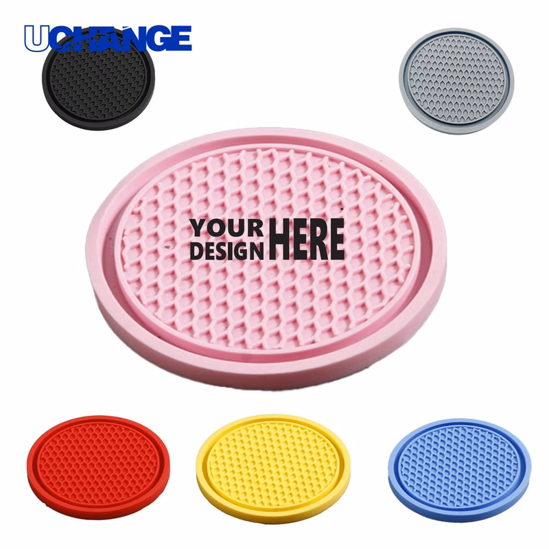 Round PVC Heat Insulation Anti-Slip Car Coaster Mat