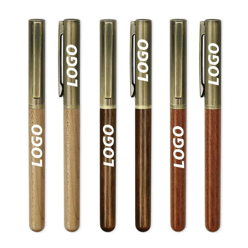 Custom Wood Ballpoint Solid Brass Pens 1