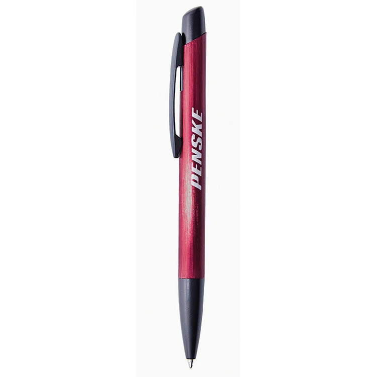 Iclic Push Top Ballpoint Pen with Metallic Brushed Finish 1