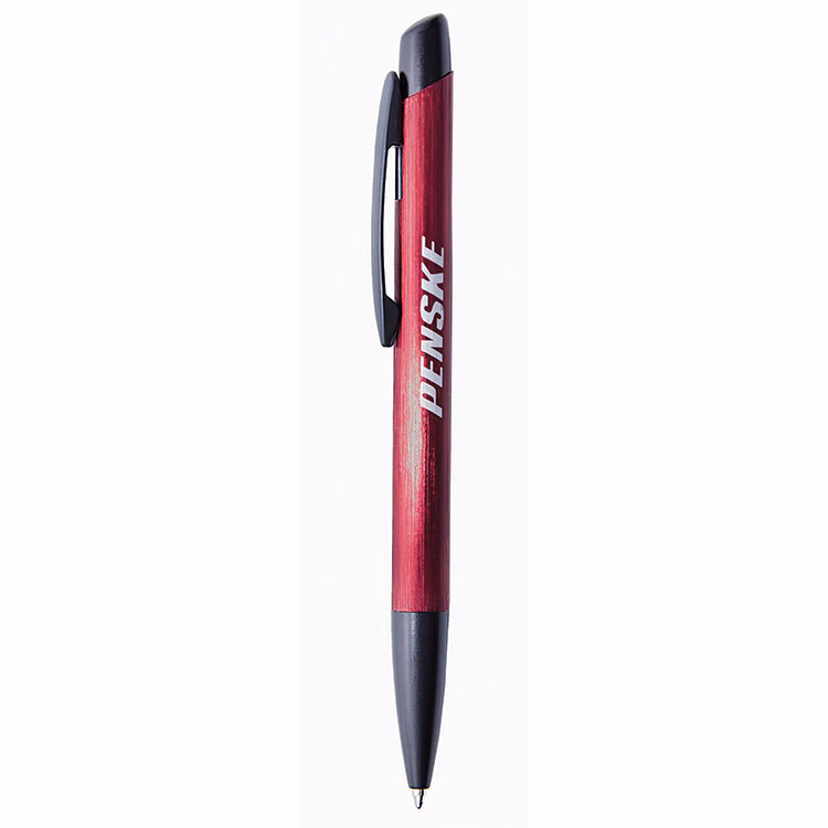 Iclic Push Top Ballpoint Pen with Metallic Brushed Finish