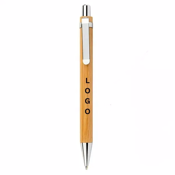 Bamboo Ballpoint Pen with Retractable Ink Writer