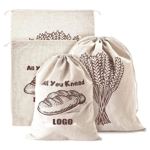 Drawstring Linen Bread Bag 1