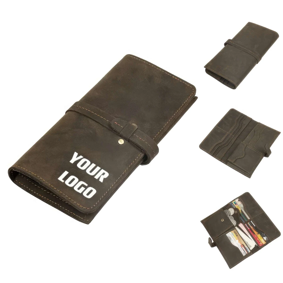 Customizable Vintage Genuine Leather Wallet For Men Women 1