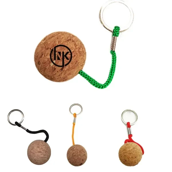 Float Cork Ball Keychain 1