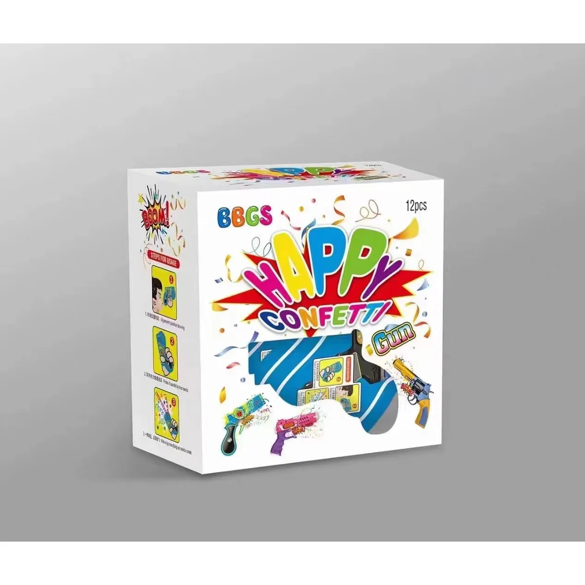 New Design Party Balloon Pop Handheld Push Exploding Glitter Confetti Cannon Party Popper Pistol Gun 1