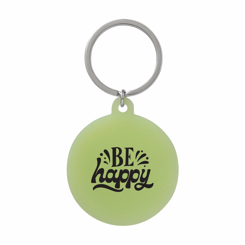 Eco Silicone Glow in the Dark Keychains - Round