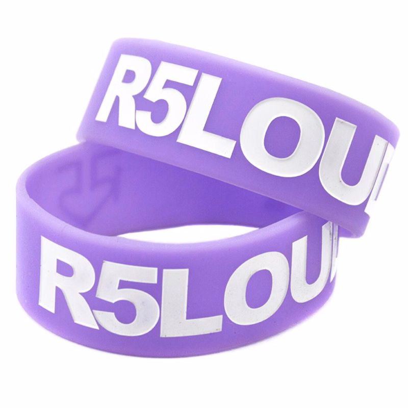 1" Debossed Color Filled Silicone Wristband