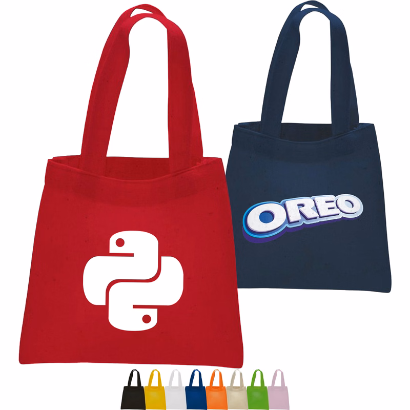 6 oz MINI COTTON CANVAS TOTE BAG USA Decorated (6" x 6")