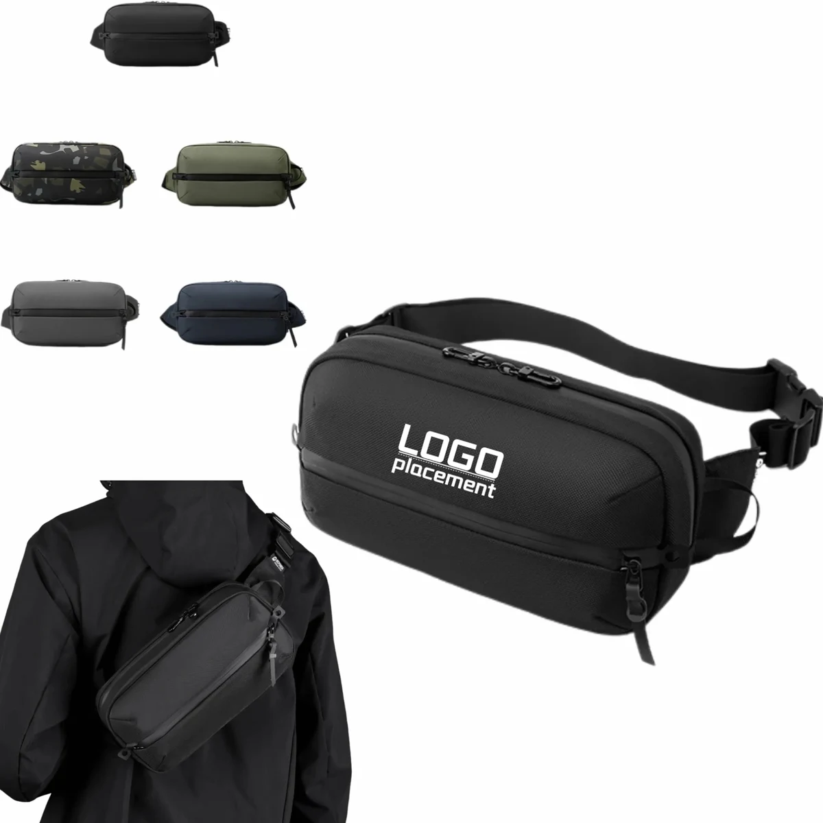 Men's Minimalist Waist Bag, Outdoor Commute Sling Bag 1