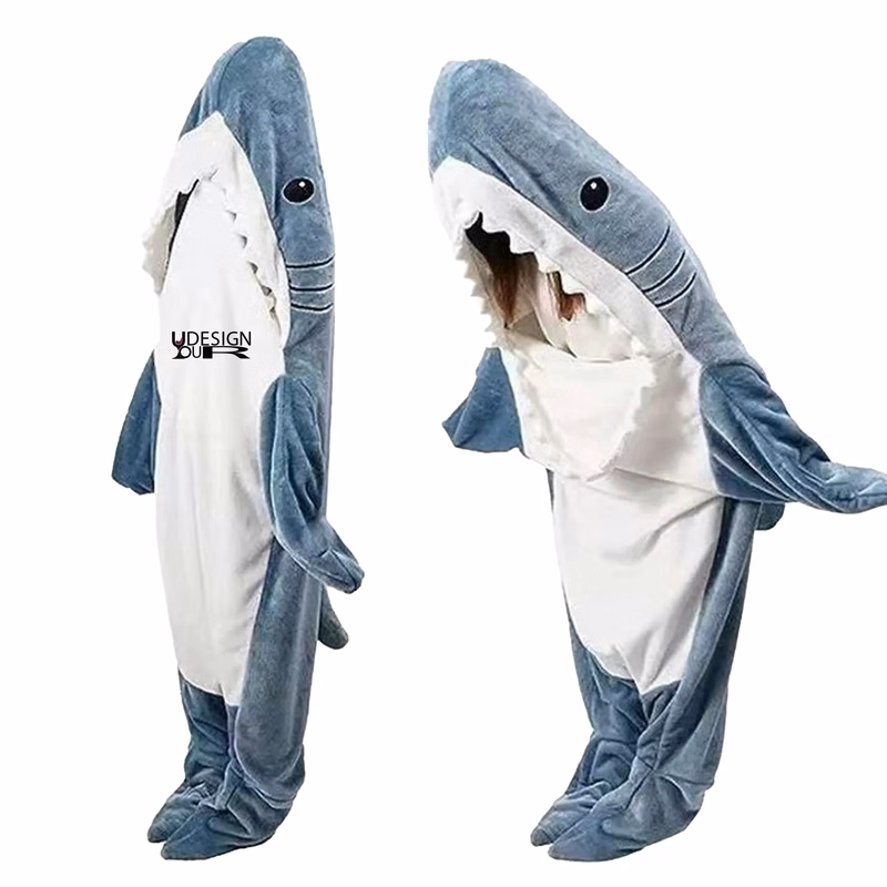 Cozy Shark Blanket Hoodie Cosplay Lounging Hooded