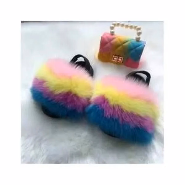 Kid's Slippers Faux with Bag