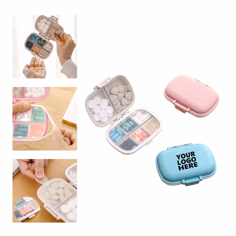 MOQ 50 Portable 8-Compartment Sealed Pill Box