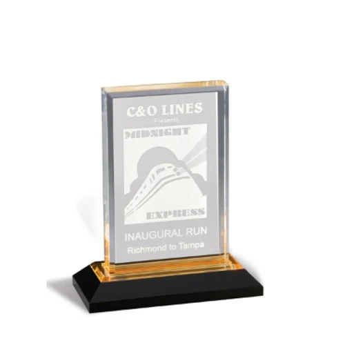 6" x 5" Gold Rectangle Acrylic Award 1