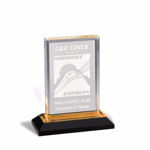 6" x 5" Gold Rectangle Acrylic Award