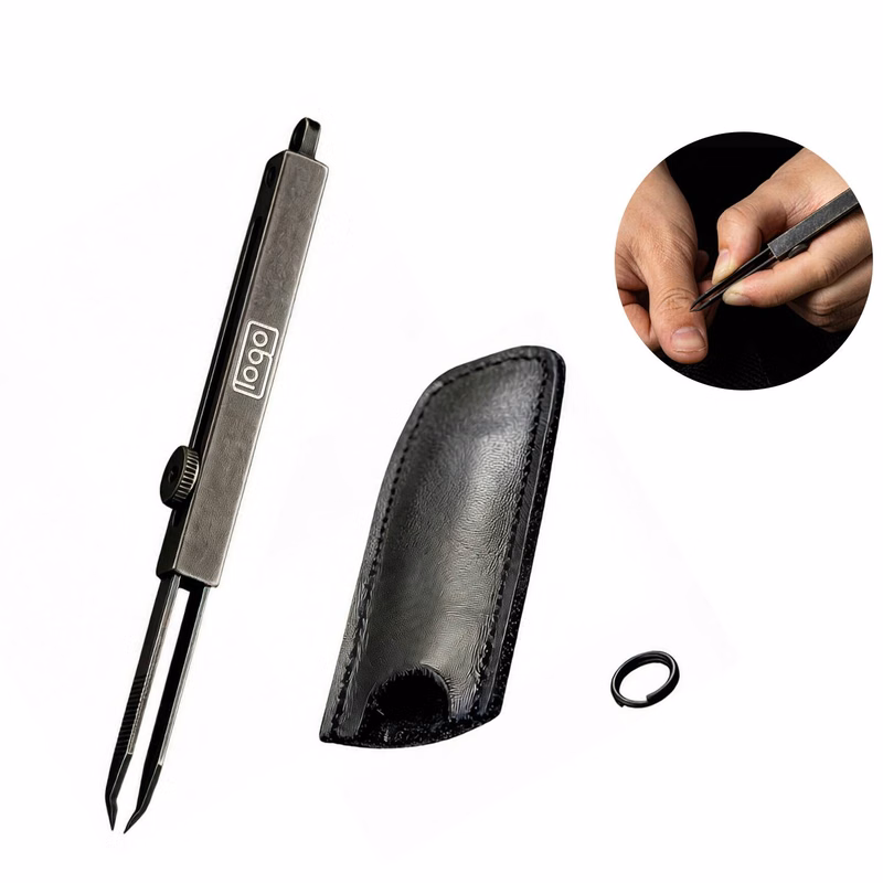 Retractable Tweezers with Leather Sheath