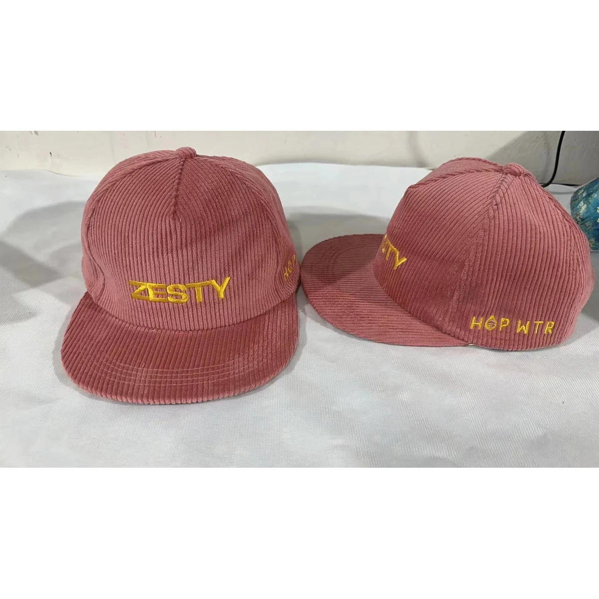 Flat Brim Corduroy Hat 1