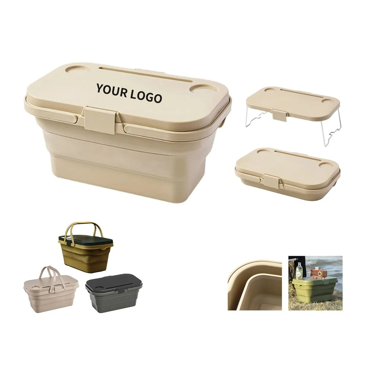 Outdoor Storage Basket That Transforms into Table 1