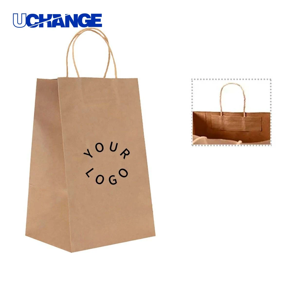 Kraft Tote Bag Carrier for Retail and Food 1