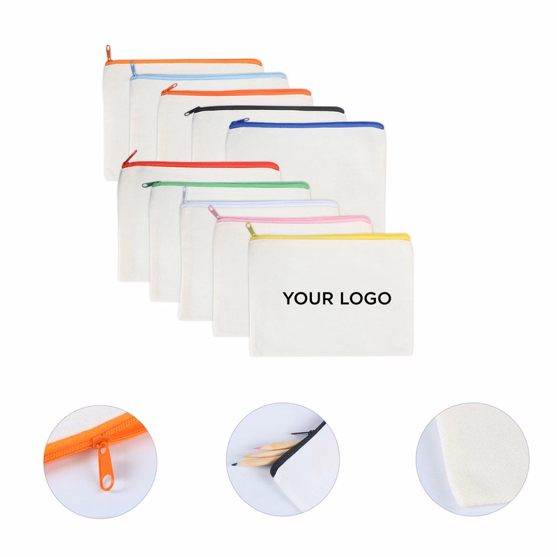 Bright Zippered Canvas Pencil Holder
